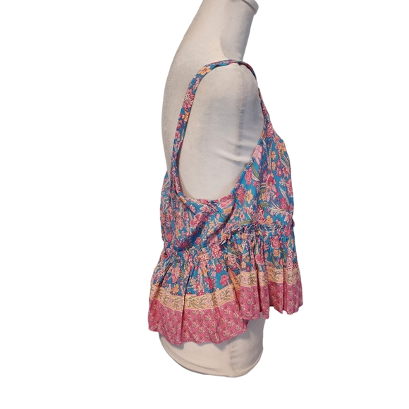 NEW Anthropologie | Plenty by Tracey Reese Pink Meadow Peplum Floral Tank - Picture 6 of 13